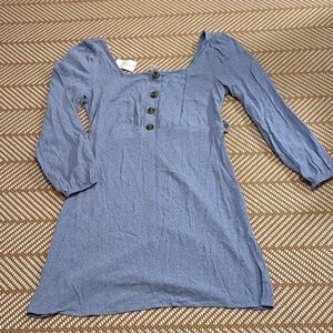 American Eagle Outfitters Blue Mini Dress with Subtle Print